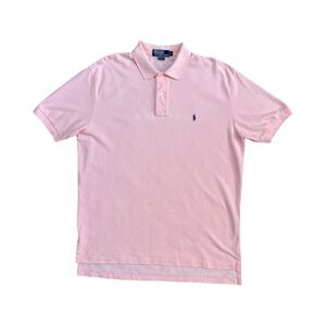 Vintage POLO by RALPH LAUREN Men's Polo T-Shirt Pink 100% Cotton Size XL